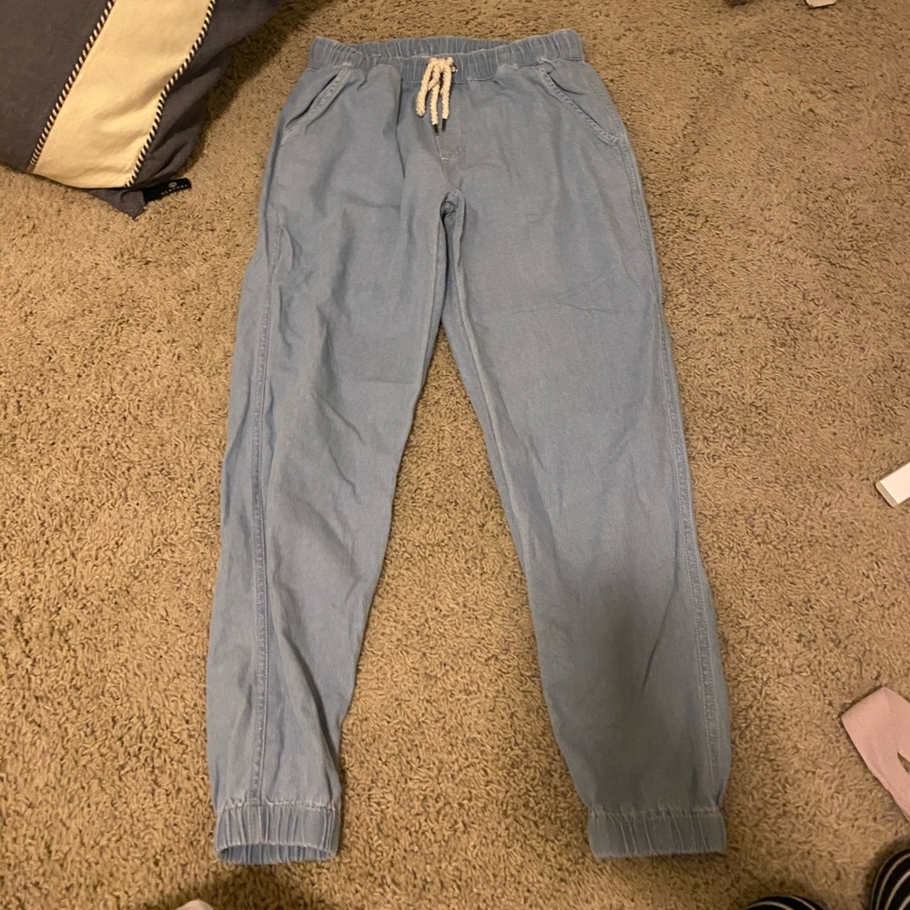 AERIE CHAMBRAY JOGGERS- SIZE SM